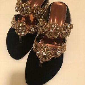 Pakistani traditional sparkly sandals